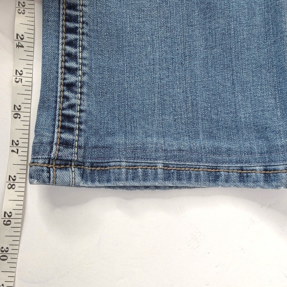 Seven7 Womens Bootcut Jeans Size 28 Medium Wash Embroidered Thick Stitch Denim - Picture 11 of 12